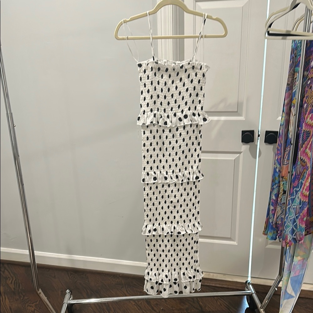 Elegant Polka Dot Ruffle Dress
